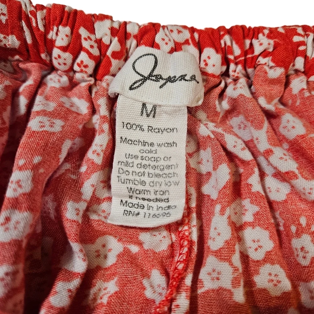 Japna Red Rufle Floral Mini Skirt, Red/White Floral, Medium - Picture 3 of 8